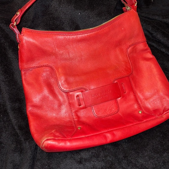 Kate Spade VINTAGE RED BUCKET Tote SATCHEL HOBO TOTE PURSE ORIGINAL - Picture 4 of 16